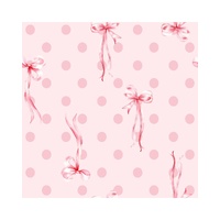 Pink Bow Print Contrast Pipping Short Pajamas Set - S thumbnail