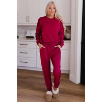 Long Sleeve Pullover and Jogger Pants Lounge Set - M thumbnail