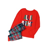 Multicolor ALL IS BRIGHT Graphic Christmas Plaid Pajamas Set - S thumbnail