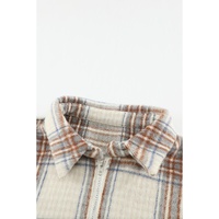 Azura Exchange Plaid Half Zip Sweatshirt with Chest Pocket - S thumbnail