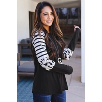 Azura Exchange Animal Print Colorblock Long Sleeve Top - S thumbnail