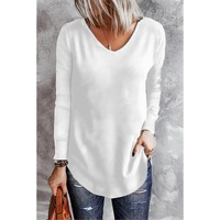 Azura Exchange V Neck Long Sleeve Knit Top - M thumbnail