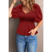 Azura Exchange Puff Sleeve Smocked Top - 2XL thumbnail