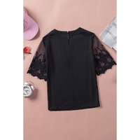 Azura Exchange Lace Sleeve Patchwork Top - M thumbnail