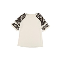 Azura Exchange Leopard Patchwork Ruffled Sleeve Top - M thumbnail