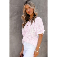 Azura Exchange Smocked Puff Sleeve Blouse - XL thumbnail