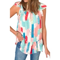 Azura Exchange Ruffled Mock Neck Top - L thumbnail