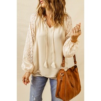 Azura Exchange Leopard Mesh Bubble Sleeve Blouse - M thumbnail
