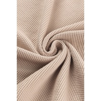 Azura Exchange Ribbed Trim Waffle Knit Top - S thumbnail
