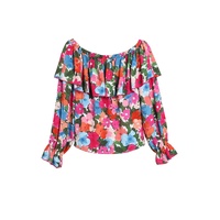 Azura Exchange Floral Print Off Shoulder Blouse - L thumbnail