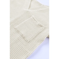 Azura Exchange Waffle Knit Split Neck Pocketed Top - M thumbnail