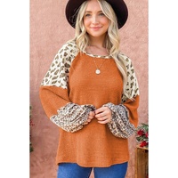 Azura Exchange Leopard Colorblock Top - XL thumbnail