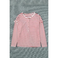 Azura Exchange Ruffled Striped Long Sleeve Top - M thumbnail