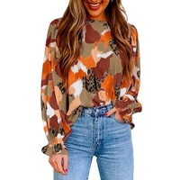 Azura Exchange Printed Long Sleeve Blouse - M thumbnail