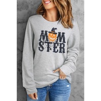 Azura Exchange Pumpkin Graphic Print Crew Neck Top - S thumbnail