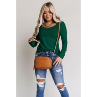 Azura Exchange Lace Crochet V Neck Top - S thumbnail