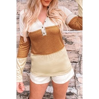 Azura Exchange Color Block Henley Top - XL thumbnail