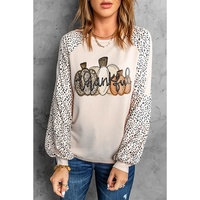 Azura Exchange Thankful Leopard Print Long Sleeve Top - 2XL thumbnail