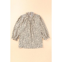 Azura Exchange Frilled Neck Cheetah Blouse - XL thumbnail