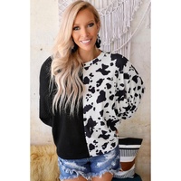 Azura Exchange Patchwork Waffle Knit Long Sleeve Top - S thumbnail