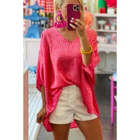 Azura Exchange Leopard Print Oversized V Neck Top - M thumbnail