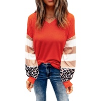 Azura Exchange Leopard Stripe Lantern Sleeve Top - L thumbnail