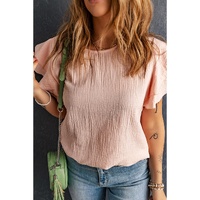 Azura Exchange Tiered Ruffled Short Sleeve Blouse - XL thumbnail