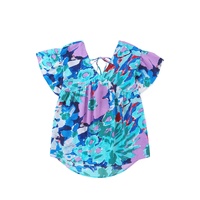 Azura Exchange Print Flutter Sleeve Blouse - M thumbnail