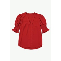 Azura Exchange Half Sleeve V Neck Blouse - M thumbnail