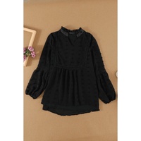 Azura Exchange Swiss Dot Ruffle Babydoll Blouse - XL thumbnail