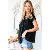 Azura Exchange Embroidered Short Sleeve Blouse - M thumbnail