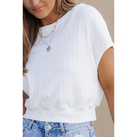 Azura Exchange Textured Knit Short Sleeve Top - XL thumbnail