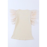 Azura Exchange Ruffle Sleeve Ribbed Knit Top - L thumbnail