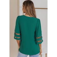 Azura Exchange Flare Sleeve V Neck Loose Blouse - M thumbnail