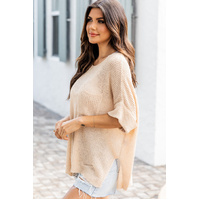 Azura Exchange Knitted Half Sleeve Top with Split Pocket - S thumbnail