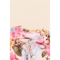 Azura Exchange Printed Tassel Tie Short Sleeve Blouse - L thumbnail
