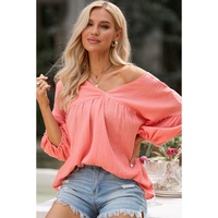 Azura Exchange V Neck Bracelet Sleeve Babydoll Blouse - XL thumbnail