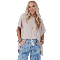 Azura Exchange Ribbed Knit Batwing Sleeve Tunic - L thumbnail