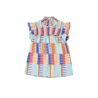 Azura Exchange Striped High Neck Flutter Top - M thumbnail