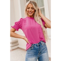 Azura Exchange Smocked Puff Sleeve Blouse - L thumbnail