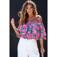 Azura Exchange Off-Shoulder Tiered Ruffle Blouse - L thumbnail