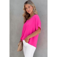 Azura Exchange V Neck Short Sleeve Blouse - S thumbnail