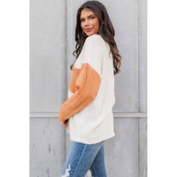 Azura Exchange Textured Knit Top with Colorblock Chest Pocket - L thumbnail