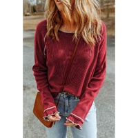 Azura Exchange Textured Round Neck Long Sleeve Top - XL thumbnail