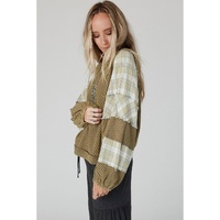 Azura Exchange Patch Waffle Knit Bubble Sleeve Top - XL thumbnail