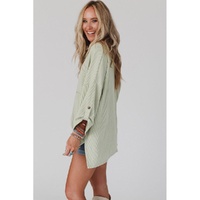 Azura Exchange Oversize Ribbed Roll-tab Sleeve Top - S thumbnail