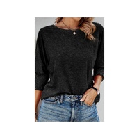 Azura Exchange Smocked 3/4 Sleeve Casual Loose Top - S thumbnail