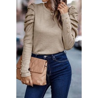 Azura Exchange Buttoned Puff Long Sleeve Sheath Top - XL thumbnail