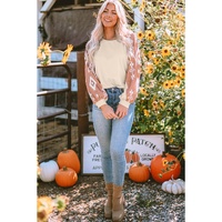 Apricot Western Print Patch Long Sleeve Top - L thumbnail