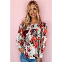 Azura Exchange Retro Floral Long Sleeve Blouse - S thumbnail